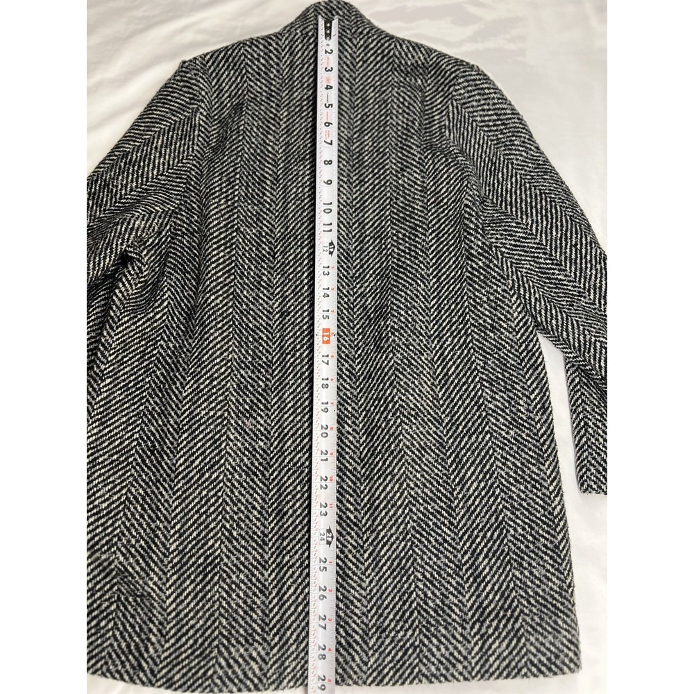 H&M Black and White One Button Blazer- Herringbone Pattern Size 6 - Picture 4 of 12